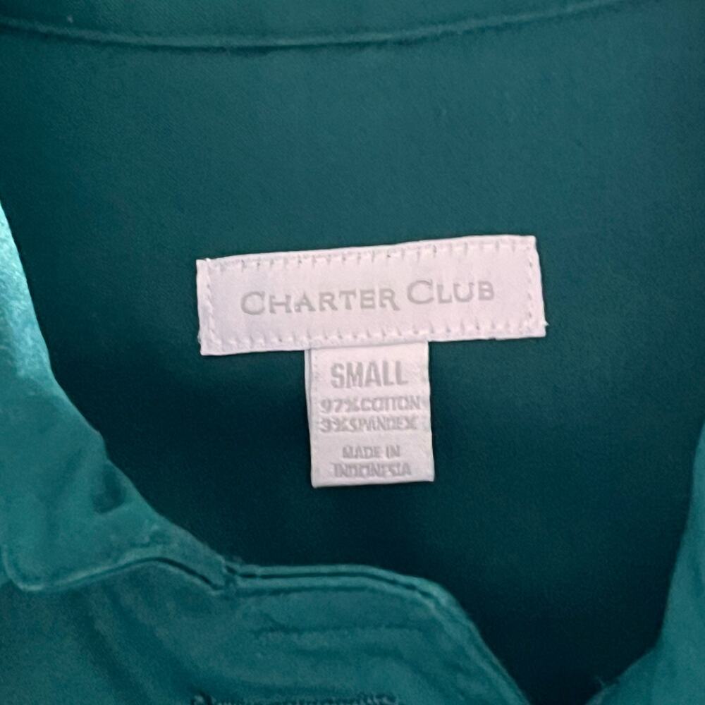 Vintage Size XS/S Womens Blazer Peplum Jacket Charter Club Holidays Green - Picture 11 of 12